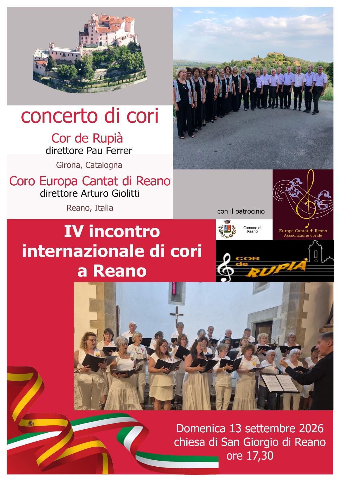 COncerto di Cori a Reano  ore 17:30 presso la Chiesa S.Giorgio